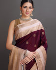 Maroon Kanjivaram Silk Saree