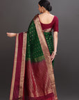 Bottle Green Kanjivaram Silk Saree