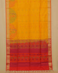 Mango yellow soft silk handwoven kanjivaram saree