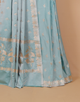 Light pista banarasi Mashru silk saree