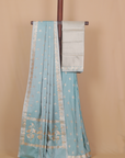 Light pista banarasi Mashru silk saree