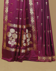 Wine majenta mashru silk banarasi saree