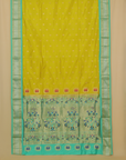 Parrot green silk paithani saree