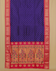 Purple blue silk paithani saree