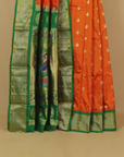 Brick rust silk paithani saree