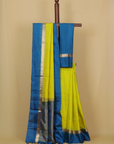 Parrot green soft silk handwoven kanjivaram saree