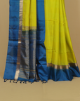 Parrot green soft silk handwoven kanjivaram saree