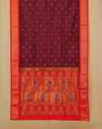 Wine blended paithani silk saree