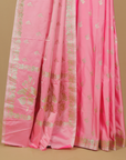 Light pink mashru silk banarasi saree