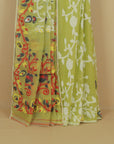 Pista green jamdani cotton saree