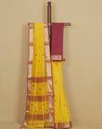 Yellow silk cotton chanderi saree