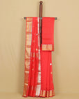 Reddish aboli cotton silk chanderi saree