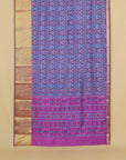 Purple ikkat printed saree