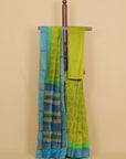 Mahendi block printed cotton chanderi saree