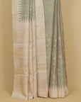 Dusty green semi tussar saree
