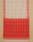 White jamdani cotton saree