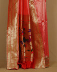 Peach paithani saree