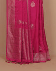 Rani pink satin silk saree