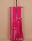 Rani pink satin silk saree