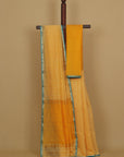 Yellow silk cotton maheshwari saree