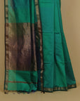Sapphire blue silk cotton maheshwari saree