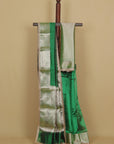 Green organza saree