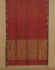 Maroon cotton silk maheshwari saree