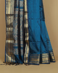 Rich blue peshwai silk saree