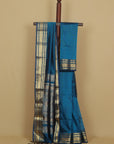 Rich blue peshwai silk saree