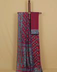 Majenta cotton jamdani saree