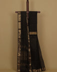 Black silk cotton maheshwari saree