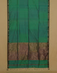Emerald green cotton silk maheshwari saree