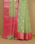 Liril green organza saree