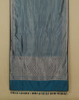 German blue blended silk saree