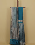 German blue blended silk saree