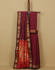 Wine silk paithani saree