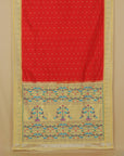 Red munia paithani saree
