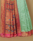 Pista by pink munia paithani saree