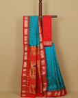 Sapphire Rama by red temple paithani saree