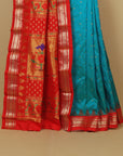 Sapphire Rama by red temple paithani saree