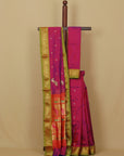 Short majenta silk paithani saree