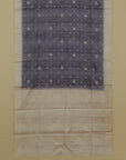 Grey blended silk saree