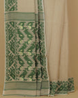 Cream jamdani cotton saree