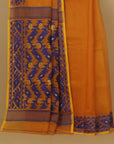 Mango yellow jamdani cotton saree