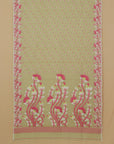 Pista jamdani cotton saree