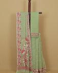 Pista jamdani cotton saree
