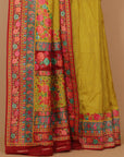 Mahendi crep silk digital printed saree