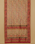 Cream tasar crep silk digital printed saree