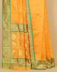 Mango yellow semi chanderi saree
