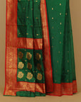 Green by red semi chanderi saree
